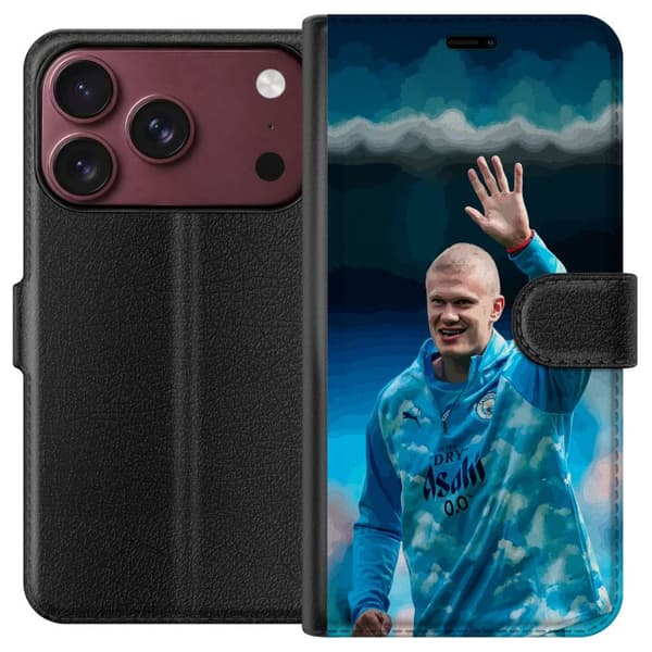 Kompatibel Tegnebogsetui til Apple iPhone 18 Pro Max Fodboldspiller i lyseblåt træningstøj, der vinker