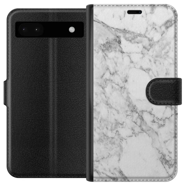 Kompatibel Tegnebogsetui til Google Pixel 6a Marmor Hvid