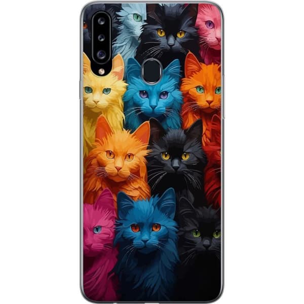 Kompatibelt Mobilskal till Samsung Galaxy A20s Katter