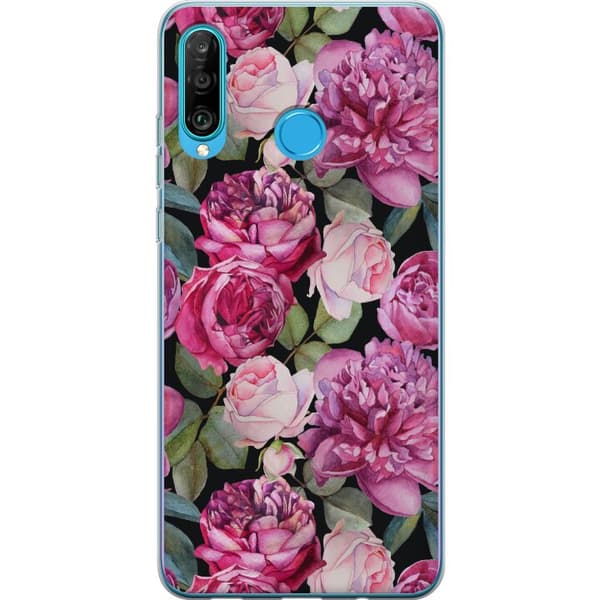 Kompatibelt Mobilskal till Huawei P30 lite Blommor
