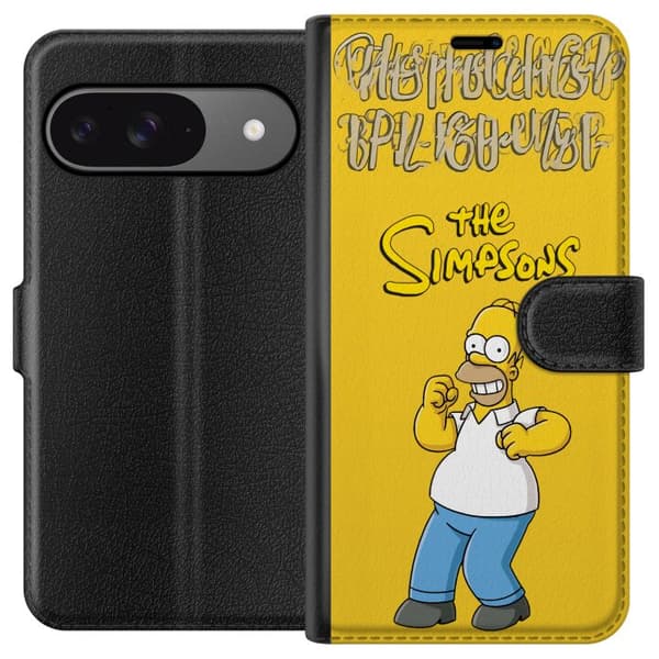 Kompatibel Tegnebogsetui til Google Pixel 9 Pro Homer Simpson i klassisk positur mod gul baggrund