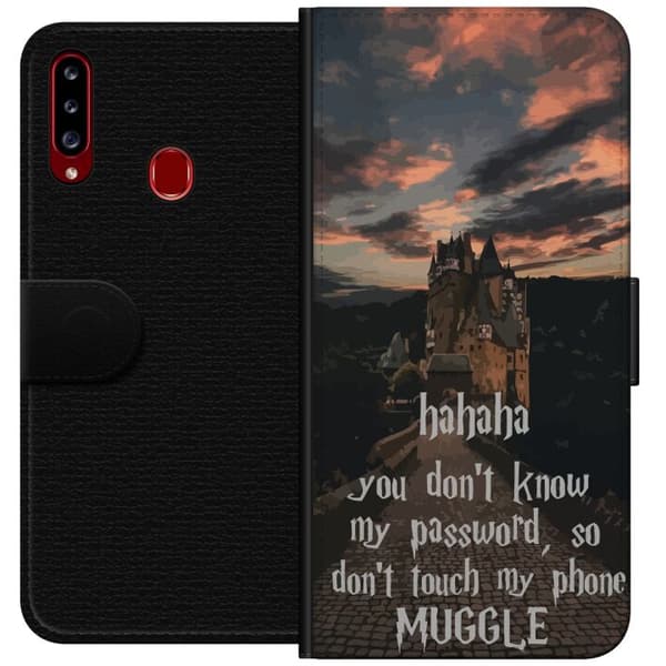 Kompatibelt Plånboksfodral till Samsung Galaxy A20s Harry Potter Text