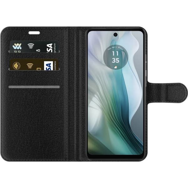 Kompatibel Tegnebogsetui til Motorola Moto E14 Blåy