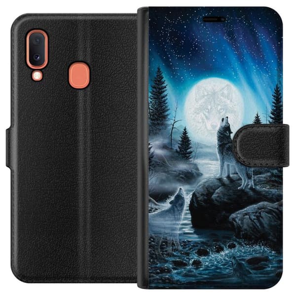 Kompatibelt Plånboksfodral till Samsung Galaxy A20e Wolf / Varg