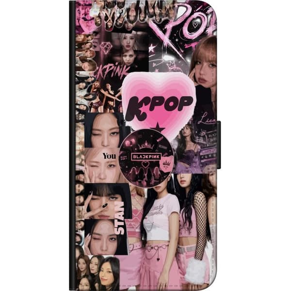 Kompatibel Tegnebogsetui til Huawei P40 lite E Rosa K-pop collage
