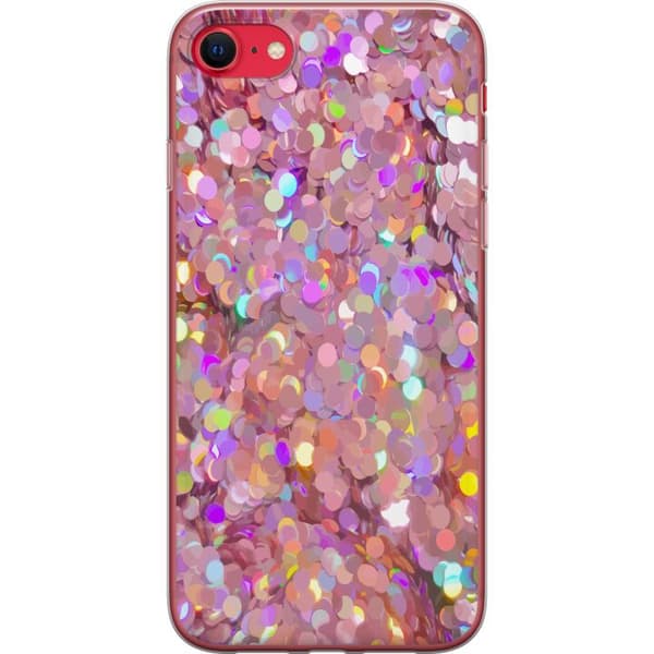 Kompatibelt Mobildeksel til Apple iPhone SE (2022) Rosa Glitter