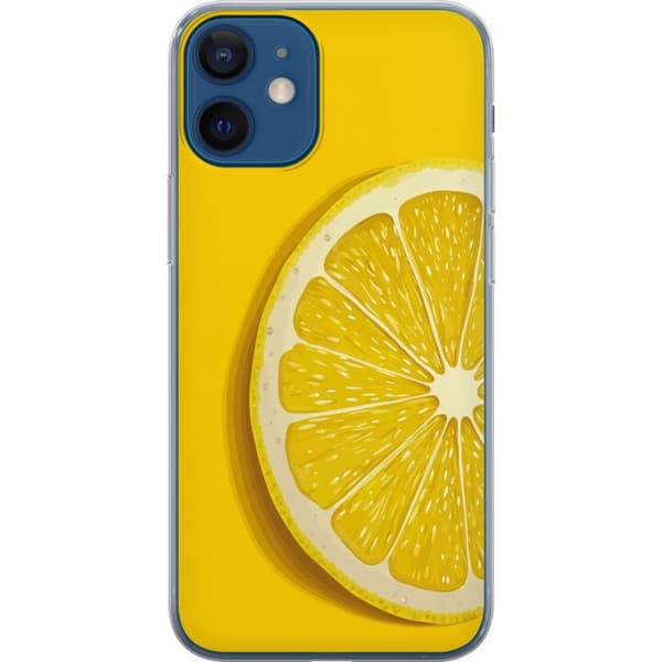 Kompatibelt Mobildeksel til Apple iPhone 12 mini Fargerik sitronskive med minimalistisk sitrusdesign