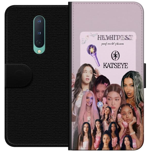 Kompatibel Tegnebogsetui til OnePlus 8 KATSEYE rosa collage