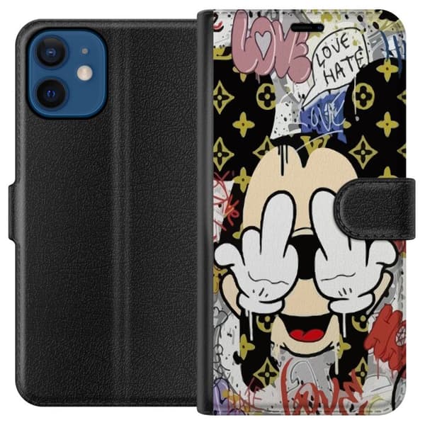 Kompatibel Tegnebogsetui til Apple iPhone 12 mini Mickey Mouse