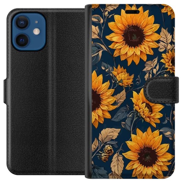 Kompatibelt Lommeboketui til Apple iPhone 12 Solroser