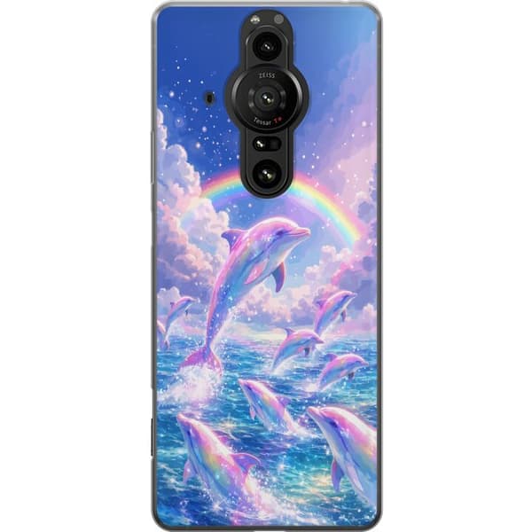 Kompatibelt Mobildeksel til Sony Xperia Pro-I Glittrande regnbågsdelfiner