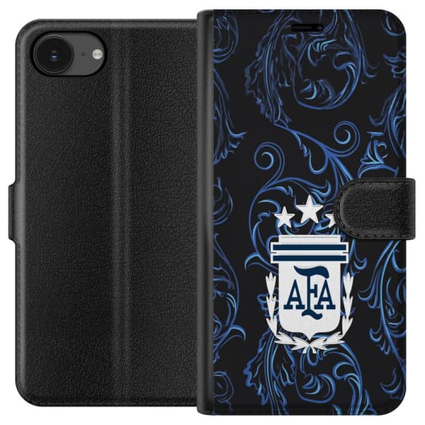 Kompatibelt Plånboksfodral till Apple iPhone 17e Argentina AFA-logotyp med elegant blå sportdesign