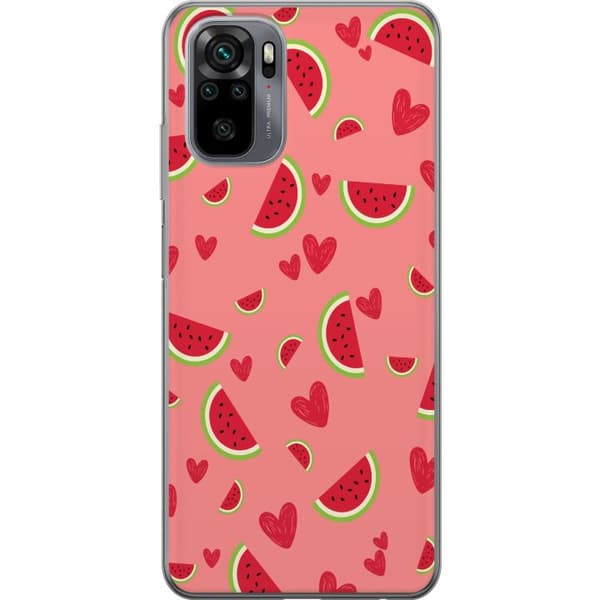 Kompatibelt Mobilskal till Xiaomi Redmi Note 10 Vattenmelon och hjärtan