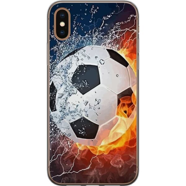 Kompatibel Mobilcover til Apple iPhone X Fodbold Ild