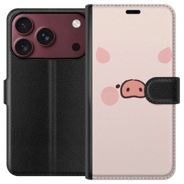 Kompatibelt Lommeboketui til Apple iPhone 18 Pro Minimalistiskt grisansikte