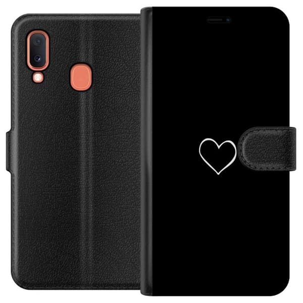 Kompatibelt Lommeboketui til Samsung Galaxy A20e Hjerte