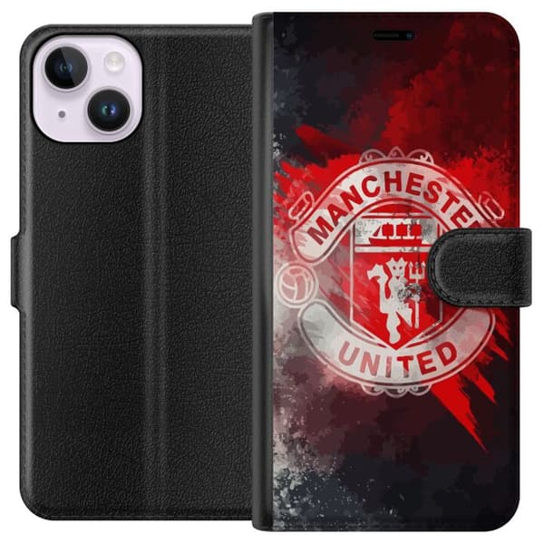 Kompatibelt Plånboksfodral till Apple iPhone 14 Manchester United
