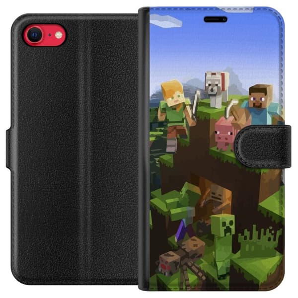 Kompatibelt Lommeboketui til Apple iPhone SE (2022) MineCraft