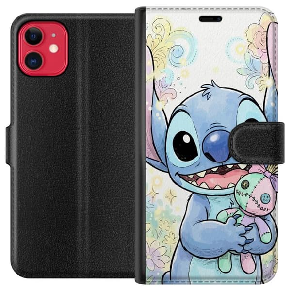 Kompatibelt Plånboksfodral till Apple iPhone 11 Stitch håller liten patchwork-docka bland pastellblommor