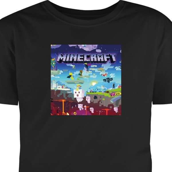 Voksen T-shirt | Behagelig T-shirt til Voksne Sort Medium Minecraft Minecraft Sort Medium