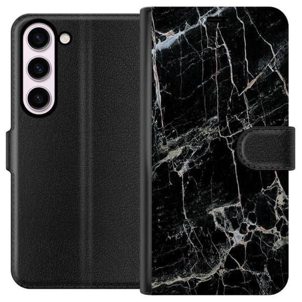 Kompatibel Tegnebogsetui til Samsung Galaxy S23 Sort marmor
