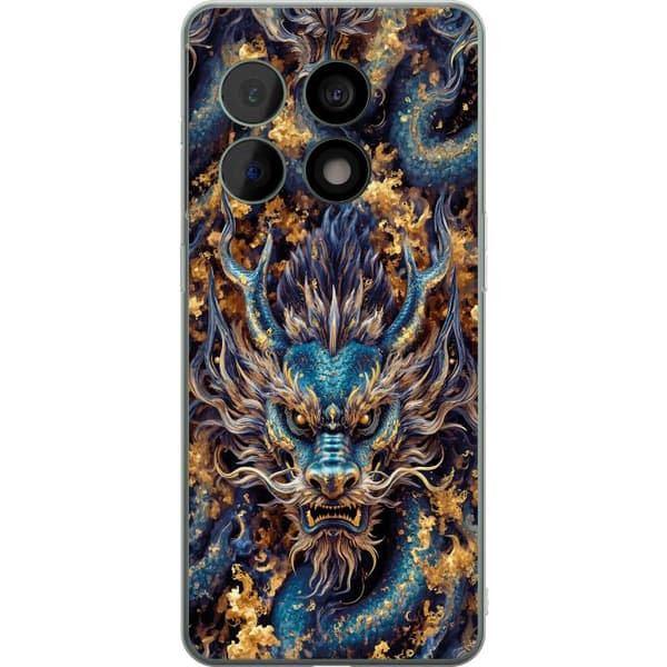 Kompatibelt Mobildeksel til OnePlus 10 Pro Nærbilde av kraftig fantasydrage