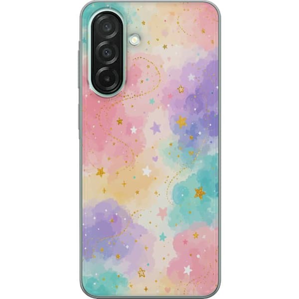 Kompatibelt Mobildeksel til Samsung Galaxy A26 Pastellmoln med guldstjärnor