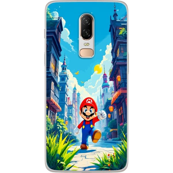 Kompatibelt Mobildeksel til OnePlus 6 Iconisk spillmotiv med Super Mario