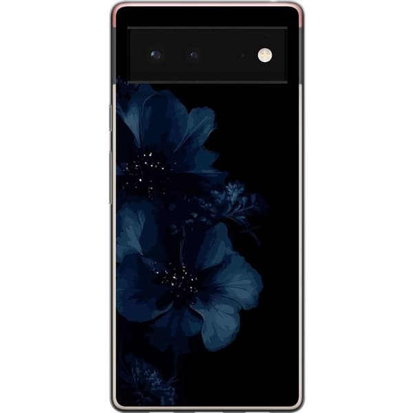 Kompatibelt Mobildeksel til Google Pixel 6 Mörkblå blommor