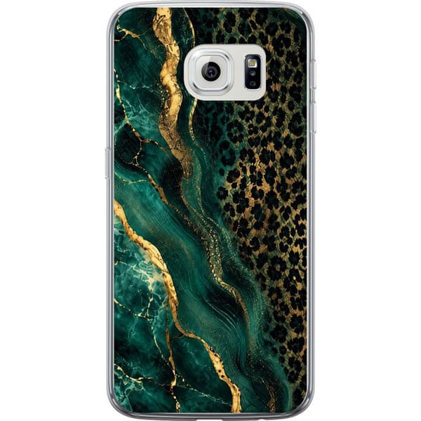 Kompatibelt Mobilskal till Samsung Galaxy S6 edge Emerald Leopard