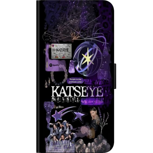 Kompatibel Tegnebogsetui til OnePlus 7T KATSEYE lila stjärncollage