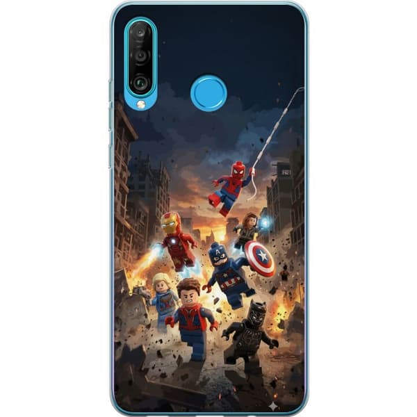 Kompatibelt Mobildeksel til Huawei P30 lite Spennende LEGO Marvel motiv for superheltfans