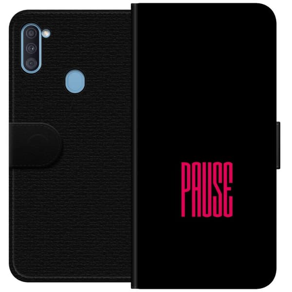 Yhteensopiva Lompakkokotelo Samsung Galaxy A11 Pause text