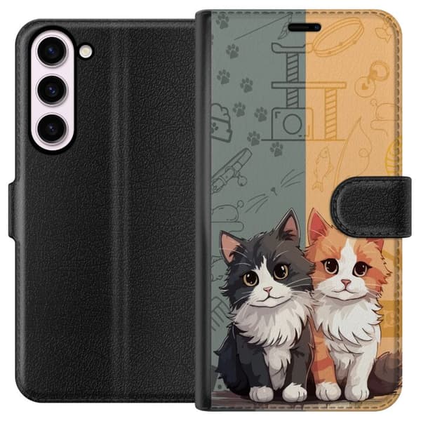 Kompatibelt Lommeboketui til Samsung Galaxy S23+ Katter