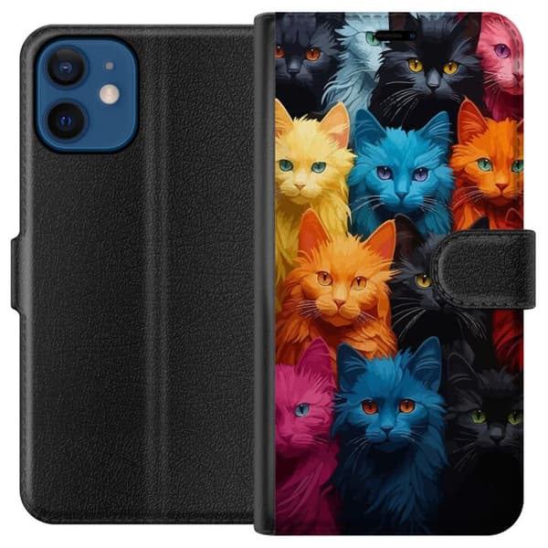 Kompatibelt Lommeboketui til Apple iPhone 12 Katter