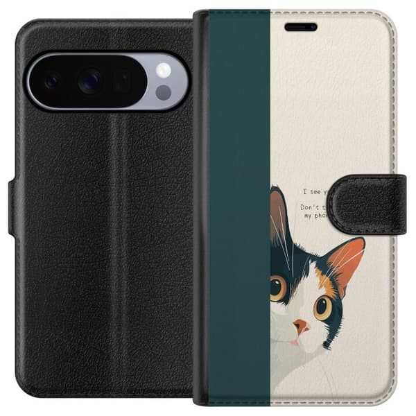 Kompatibelt Plånboksfodral till Google Pixel 11 Pro XL Katt som kikar fram
