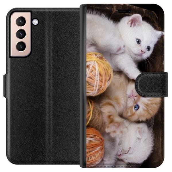 Kompatibelt Lommeboketui til Samsung Galaxy S21 Katter