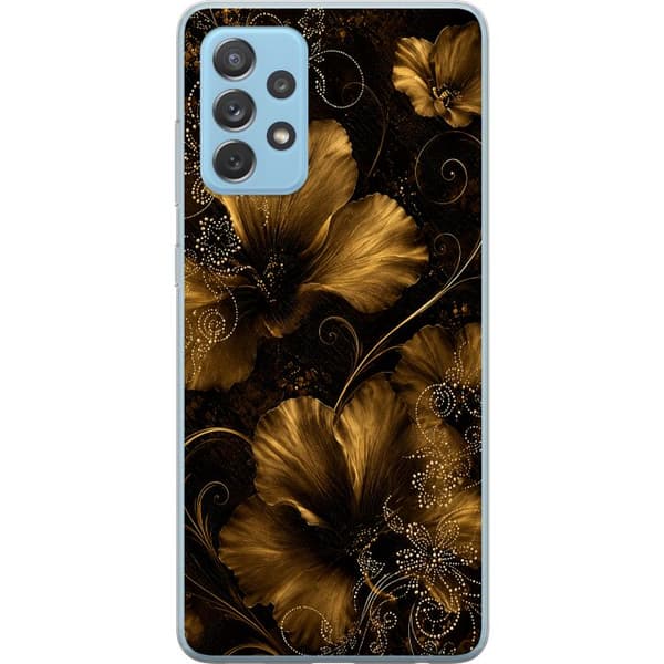 Kompatibelt Mobildeksel til Samsung Galaxy A52 5G Gyllen blomstring