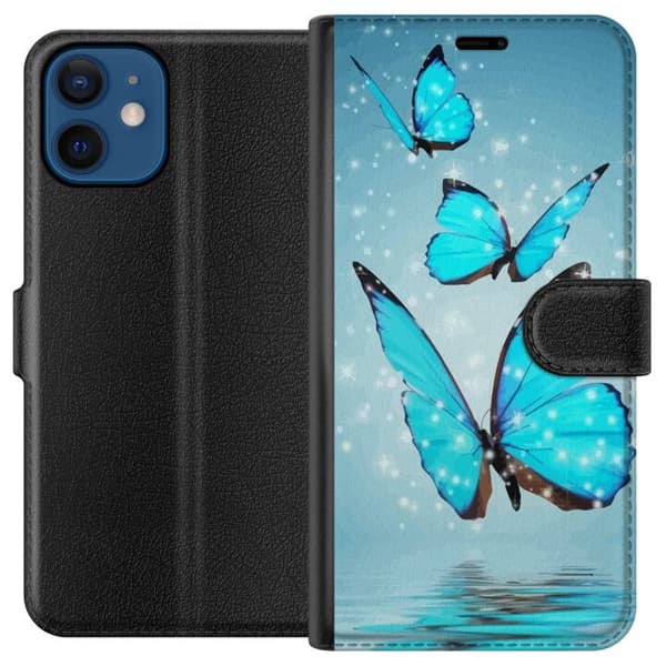 Kompatibelt Lommeboketui til Apple iPhone 12 Glimrende Sommerfugler
