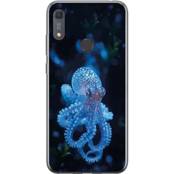 Kompatibelt Mobildeksel til Huawei Y6s (2019) Nærbilde av blå blekksprut