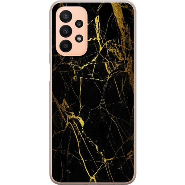 Kompatibel Mobilcover til Samsung Galaxy A23 Marmor Sort & Guld