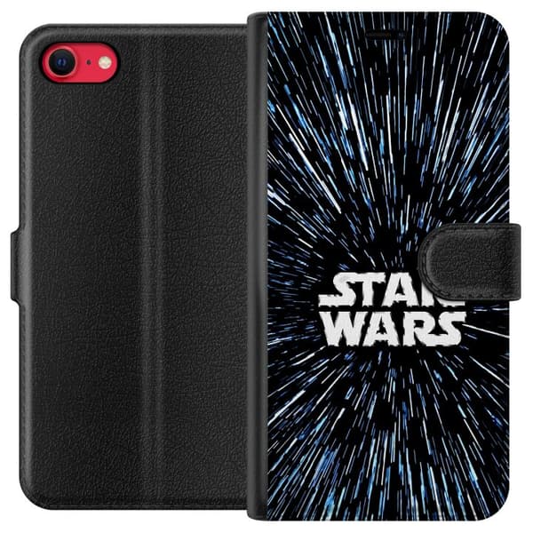 Kompatibel Tegnebogsetui til Apple iPhone 8 Klassisk Star Wars design med rumfølelse