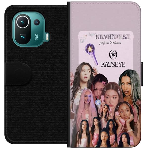 Kompatibel Tegnebogsetui til Xiaomi Mi 11 Pro KATSEYE rosa collage