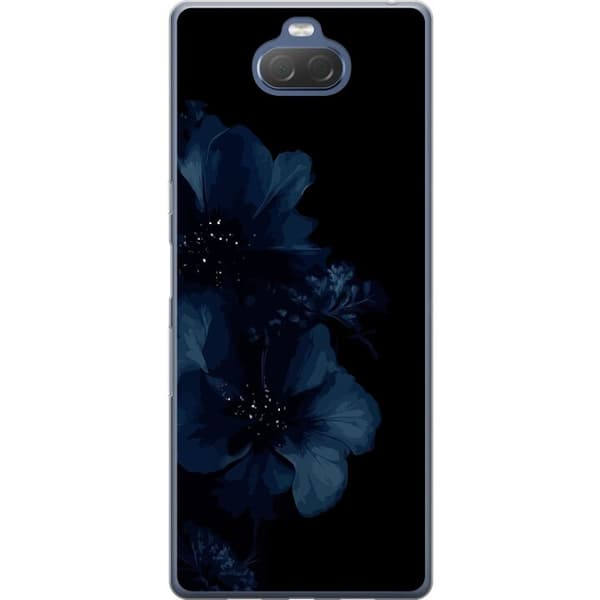 Kompatibelt Mobildeksel til Sony Xperia 10 Plus Mörkblå blommor