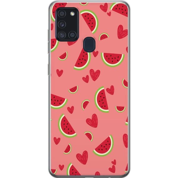 Kompatibelt Mobildeksel til Samsung Galaxy A21s Vattenmelon och hjärtan