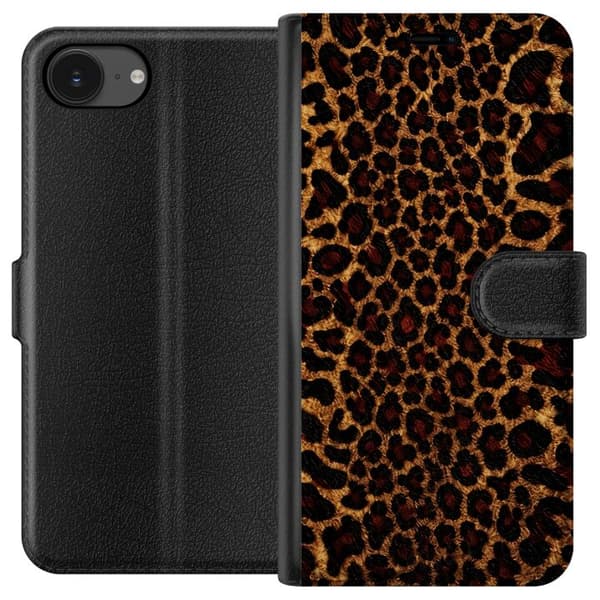 Kompatibelt Plånboksfodral till Apple iPhone 16e Leopard Icon