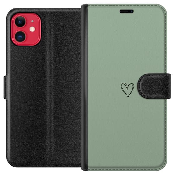 Kompatibelt Plånboksfodral till Apple iPhone 11 Hjärta