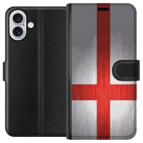 Kompatibel Tegnebogsetui til Apple iPhone 16 Plus Englands flagga
