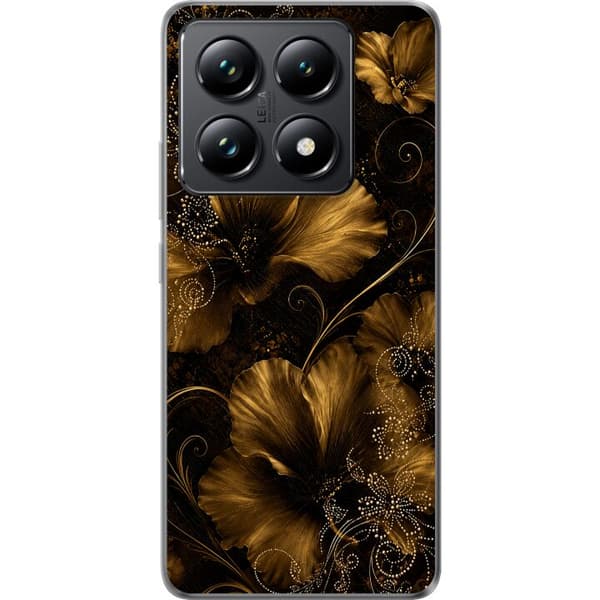 Kompatibel Mobilcover til Xiaomi 14T Pro Gylden blomstring