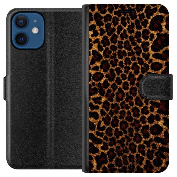 Kompatibel Tegnebogsetui til Apple iPhone 12 mini Leopardikon
